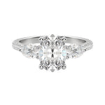 Load image into Gallery viewer, RHEA ACCENTED OVAL CUT MOISSANITE ENGAGEMENT RING