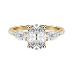 Load image into Gallery viewer, RHEA ACCENTED OVAL CUT MOISSANITE ENGAGEMENT RING