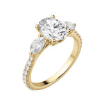 Load image into Gallery viewer, RHEA ACCENTED OVAL CUT MOISSANITE ENGAGEMENT RING