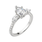 Load image into Gallery viewer, RHEA ACCENTED PEAR CUT MOISSANITE ENGAGEMENT RING