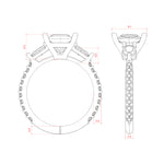 Load image into Gallery viewer, RHEA ACCENTED PRINCESS CUT MOISSANITE ENGAGEMENT RING