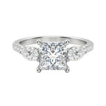 Load image into Gallery viewer, RHEA ACCENTED PRINCESS CUT MOISSANITE ENGAGEMENT RING