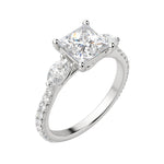 Load image into Gallery viewer, RHEA ACCENTED PRINCESS CUT MOISSANITE ENGAGEMENT RING