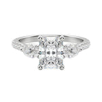 Load image into Gallery viewer, RHEA ACCENTED RADIANT CUT MOISSANITE ENGAGEMENT RING