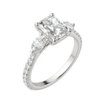 Load image into Gallery viewer, RHEA ACCENTED RADIANT CUT MOISSANITE ENGAGEMENT RING
