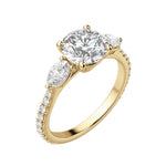 Load image into Gallery viewer, RHEA ACCENTED ROUND CUT MOISSANITE ENGAGEMENT RING