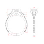 Load image into Gallery viewer, RHEA ACCENTED ROUND CUT MOISSANITE ENGAGEMENT RING