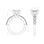 Load image into Gallery viewer, JUNO PRINCESS CUT MOISSANITE ENGAGEMENT RING