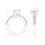Load image into Gallery viewer, JUNO CUSHION CUT MOISSANITE ENGAGEMENT RING