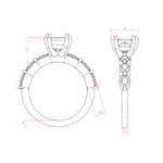 Load image into Gallery viewer, JUNO ASSCHER CUT MOISSANITE ENGAGEMENT RING