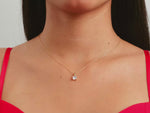 Load image into Gallery viewer, 14K GOLD CUSHION SHAPED SOLITAIRE MOISSANITE DIAMOND PENDANT NECKLACE