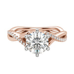 Load image into Gallery viewer, CHIC ACCENTED ROUND CUT MOISSANITE ENGAGEMENT RING