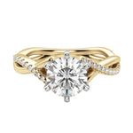 Load image into Gallery viewer, CHIC ACCENTED ROUND CUT MOISSANITE ENGAGEMENT RING