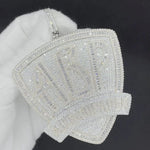 Load image into Gallery viewer, ALL BOUT PAPER BIG LUXURY BAGUETTE & ROUND MOISSANITE DIAMOND ABP ICED OUT PENDANT