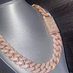 Load image into Gallery viewer, rose gold diamond cuban link chain