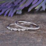 Load image into Gallery viewer, ART DECO MILGRAIN ETERNITY STACKING BAND SIMPLE WEDDING BAND