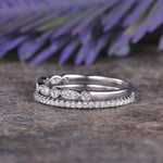 Load image into Gallery viewer, ART DECO MILGRAIN ETERNITY STACKING BAND SIMPLE WEDDING BAND