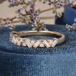 Load image into Gallery viewer, ART DECO WEDDING BAND MOISSANITE WEDDING STACKABLE BAND