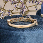 Load image into Gallery viewer, ART DECO WEDDING BAND MOISSANITE WEDDING STACKABLE BAND