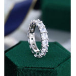 Load image into Gallery viewer, ASSCHER CUT WEDDING BRIDAL STACKING MATCHING BAND PROMISE GIFT