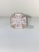 Load image into Gallery viewer, BAGUETTE CROSS MEN’S ICE OUT 5X LAYERED DIAMOND MOISSANITE DESIGNER BIG RING