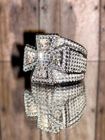 Load image into Gallery viewer, BAGUETTE CROSS MEN’S ICE OUT 5X LAYERED DIAMOND MOISSANITE DESIGNER BIG RING