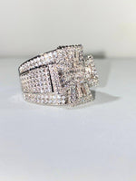 Load image into Gallery viewer, BAGUETTE CROSS MEN’S ICE OUT 5X LAYERED DIAMOND MOISSANITE DESIGNER BIG RING