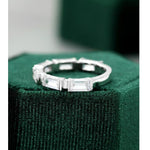 Load image into Gallery viewer, BAGUETTE VINTAGE BAR SET WHITE GOLD UNIQUE MOISSANITE BAND PROMISE GIFT FOR WOMEN
