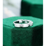 Load image into Gallery viewer, BAGUETTE VINTAGE BAR SET WHITE GOLD UNIQUE MOISSANITE BAND PROMISE GIFT FOR WOMEN