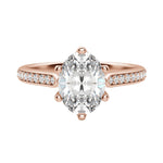 Load image into Gallery viewer, EDIT ACCENTED OVAL CUT MOISSANITE ENGAGEMENT RING