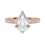 Load image into Gallery viewer, EDIT ACCENTED PEAR CUT MOISSANITE ENGAGEMENT RING