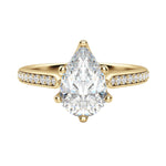 Load image into Gallery viewer, EDIT ACCENTED PEAR CUT MOISSANITE ENGAGEMENT RING