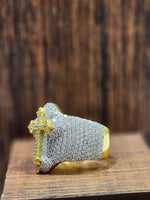 Load image into Gallery viewer, BEAUTIFUL CROSS MOISSANITE STUDDED ICED OUT HIP HOP S925 SILVER MEN’S RING