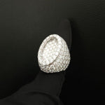 Load image into Gallery viewer, BEAUTIFUL OVAL SHAPE MEN’S HIP HOP 925 SILVER MOISSANITE DIAMOND BAGUETTE RING