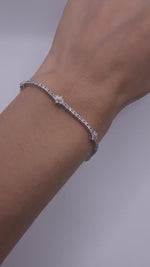 Load image into Gallery viewer, 14K SOLID GOLD TENNIS FLORAL STYLE BRACELET