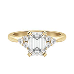 Load image into Gallery viewer, CALM EMERALD CUT MOISSANITE ENGAGEMENT RING