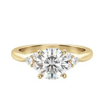 Load image into Gallery viewer, CALM ROUND CUT MOISSANITE ENGAGEMENT RING