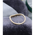 Load image into Gallery viewer, CHEVRON YELLOW GOLD WHITE AND BLACK MOISSANITE STACKING WEDDING BAND FOE WOMEN