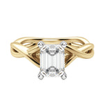 Load image into Gallery viewer, CHIC CLASSIC EMERALD CUT MOISSANITE ENGAGEMENT RING