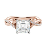 Load image into Gallery viewer, CHIC ACCENTED ASSCHER CUT MOISSANITE ENGAGEMENT RING
