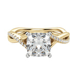 Load image into Gallery viewer, CHIC ACCENTED CUSHION CUT MOISSANITE ENGAGEMENT RING