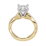 Load image into Gallery viewer, CHIC ACCENTED CUSHION CUT MOISSANITE ENGAGEMENT RING