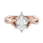 Load image into Gallery viewer, CHIC ACCENTED PEAR CUT MOISSANITE ENGAGEMENT RING