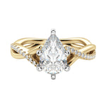 Load image into Gallery viewer, CHIC ACCENTED PEAR CUT MOISSANITE ENGAGEMENT RING