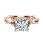 Load image into Gallery viewer, CHIC ACCENTED PRINCESS CUT MOISSANITE ENGAGEMENT RING