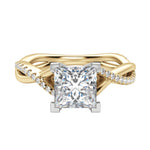 Load image into Gallery viewer, CHIC ACCENTED PRINCESS CUT MOISSANITE ENGAGEMENT RING