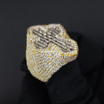 Load image into Gallery viewer, CROSS MADE IN 925 SILVER STUDDED WITH VVS COLORLESS MOISSANITE STONE HIPHOP RING