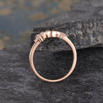 Load image into Gallery viewer, CURVED ROSE GOLD CHEVRON CUSTOM MADE BAGUETTE CUT CLUSTER MOISSANITE WEDDING BAND