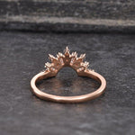 Load image into Gallery viewer, CURVED ROSE GOLD CHEVRON CUSTOM MADE BAGUETTE CUT CLUSTER MOISSANITE WEDDING BAND