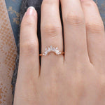 Load image into Gallery viewer, CURVED ROSE GOLD CHEVRON CUSTOM MADE BAGUETTE CUT CLUSTER MOISSANITE WEDDING BAND